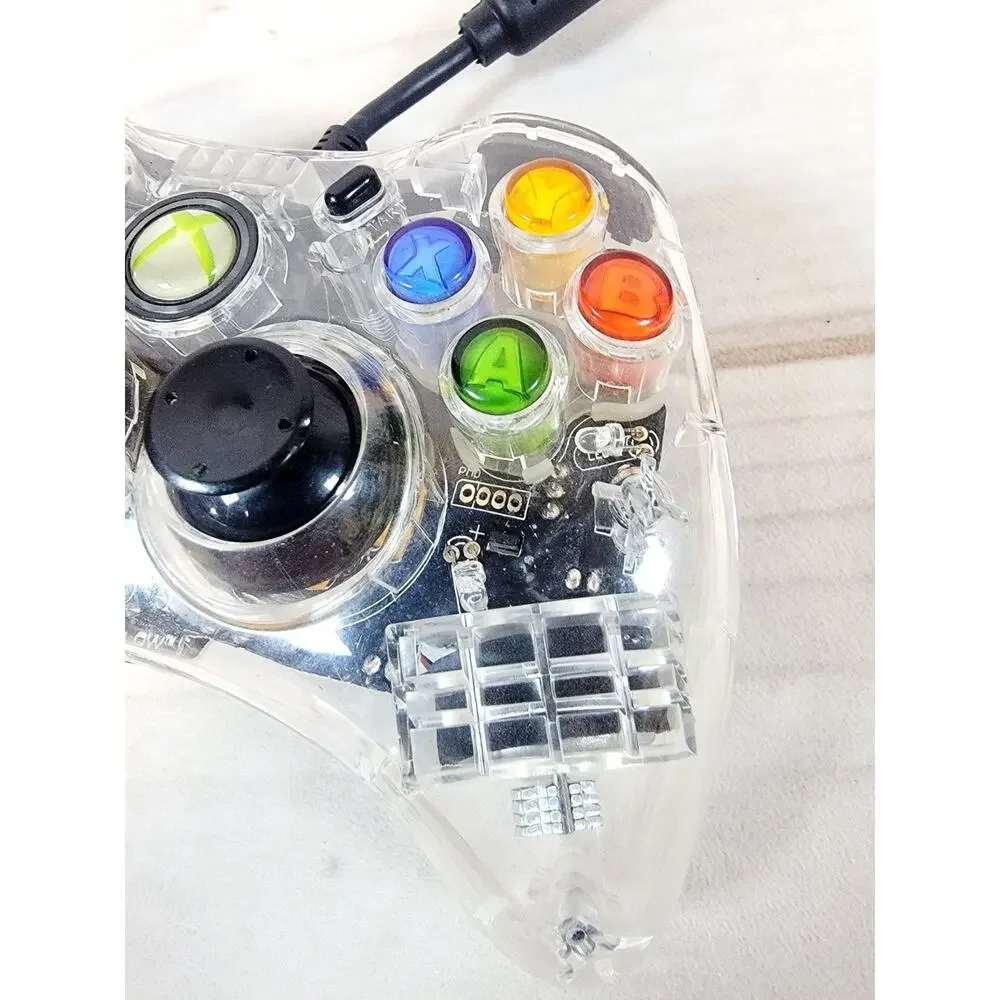 Xbox 360 Clear PDP Afterglow Wired Controller Model PL-3702 Breakaway